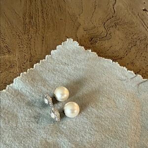 Elegant Pearl and Silver Earrings